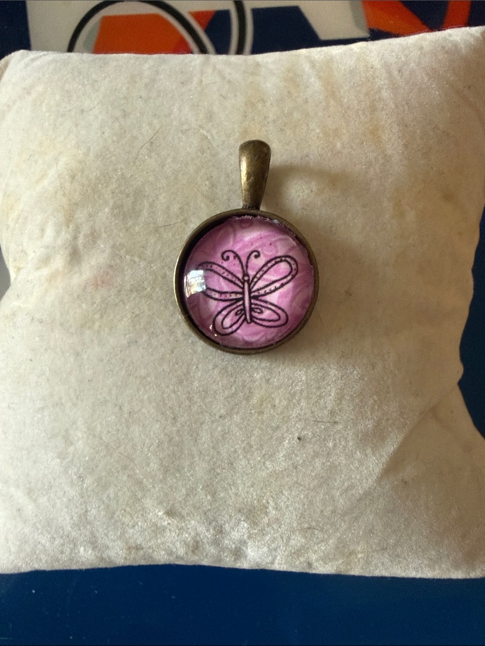 Butterfly Pink Glass Pendant